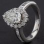 Second Hand 18ct White Gold Pear Shape Diamond Cluster Ring 4112136