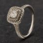 Second Hand Platinum 0.98ct Diamond Cushion Shape Cluster Ring 4112143