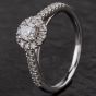 Second Hand 18ct White Gold Tolkowsky 0.50ct Diamond Halo Cluster Ring 41482501