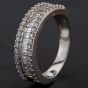 Second Hand 18ct White Gold Baguette Brilliant Cut Diamond Set Half Eternity Ring 4112221