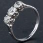 Second Hand Platinum Vintage Old Cut Diamond Three Stone Ring 4112257