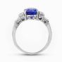 Second Hand 9ct White Gold Tanzanite & Diamond Oval Dress Ring 4112280