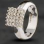 Second Hand 18ct White Gold Brilliant Cut Diamond Square Cluster Ring 4112316