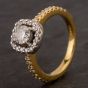 Second Hand 18ct Yellow Gold 0.50ct Diamond Halo Cluster Ring 4112856