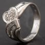 Second Hand 18ct White Gold Diamond Set Heart & Wave Ring 4112908
