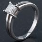 Second Hand 18ct White Gold Princess Cut Diamond Solitaire Ring 4112919