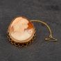 Second Hand 9ct Yellow Gold Cameo Oval Brooch 4113043