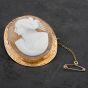 Second Hand Vintage Yellow Gold Cameo Oval Brooch 4113058