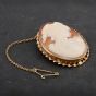 Second Hand Vintage 9ct Yellow Gold Cameo Brooch 4113073