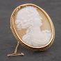 Second Hand Vintage Yellow Gold Cameo Oval Brooch 41131001