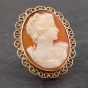 Second Hand Vintage Yellow Gold Cameo Brooch 41131024