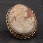 Second Hand Vintage 9ct Yellow Gold Cameo Oval Brooch 41131060
