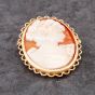 Second Hand 9ct Yellow Gold Cameo Filigree Brooch 41131066