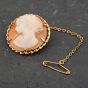 Second Hand Vintage 9ct Yellow Gold Cameo Brooch 41131074
