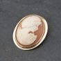 Second Hand 9ct Yellow Gold Cameo Oval Brooch 41131100