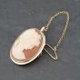 Second Hand Vintage Yellow Gold Cameo Oval Brooch 41131101