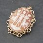 Second Hand 9ct Yellow Gold Cameo Oval Three Graces Brooch 41131106