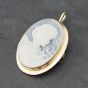 Second Hand Vintage Yellow Gold Blue Jasper Wedgewood Cameo Oval Brooch 41131108