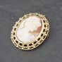 Second Hand Vintage Yellow Gold Cameo Oval Brooch 41131109