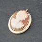 Second Hand Vintage Yellow Gold Cameo Oval Brooch 41131110