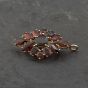 Second Hand 9ct Yellow Gold Garnet Oval Marquise Cluster Design Brooch 41131149
