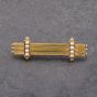 Second Hand Vintage Yellow Gold Seed Pearl Triple Bar Brooch 41131152