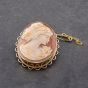 Second Hand 9ct Yellow Gold Oval Cameo Scalloped Edge Brooch 41131157