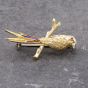 Second Hand 18ct Yellow Gold Ruby Bird With Coloured Enamel Feathers Brooch 41131158