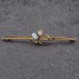 Second Hand Vintage Yellow Gold Opal & Seed Pearl Brooch 41131160