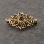 Second Hand 9ct Yellow Gold Sapphire Ornate Brooch 41131169