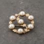 Second Hand 9ct Yellow Gold Cultured Pearl Wreath Brooch 41131171