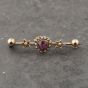 Second Hand Rose Gold Garnet & Seed Pearl Star And Ball Bar Brooch 41131174