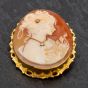 Second Hand 18ct Gold Oval Diamond Set Cameo Brooch 4113411