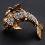 Second Hand 9ct Yellow Gold Cubic Zirconia Dolphin Pendant 4114082