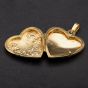Second Hand 9ct Yellow Gold Flower Patterned Heart Locket 4114086