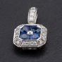 Second Hand 14ct White Gold Sapphire Diamond Square Shaped Pendant 4114091