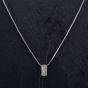 Second Hand 18ct White Gold Oblong Princess Cut Diamond Cluster Pendant 4114097