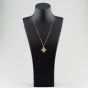 Second Hand 9ct Yellow Gold Cubic Zirconia Maltese Cross Pendant & 20 Inch Curb Chain 41141005