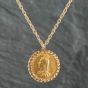 Second Hand Yellow Gold 1889 Victoria Full Sovereign Coin Keeper Pendant & 24 Inch Prince Of Wales Chain 41141014