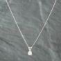 Second Hand 18ct White Gold 0.33ct Brilliant Cut Diamond Solitaire Pendant & 18 Inch Curb Chain 41141045