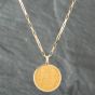 Second Hand 9ct Yellow Gold Queen Victoria 1863 Full Sovereign Pendant & 18 Inch Paper Link Chain 41141047