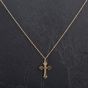 Second Hand 9ct Yellow Gold 20" Diamond Cut Engraved Cross Chain 4114104