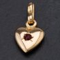 Second Hand 9ct Yellow Gold Garnet Gemstone Heart Pendant 4114105