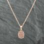 Second Hand 9ct Rose Gold Brilliant Cut Diamond Oval Pave Pendant & 18 Inch Trace Chain 41141075