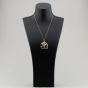 Second Hand 9ct White Gold Pink Sapphire & Diamond Pendant & 18 Inch Curb Chain 41141086