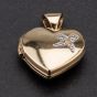 Second Hand 9ct Two Colour Gold Heart Shaped Diamond Set Locket 4114113