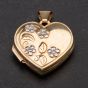 Second Hand 9ct Two Colour Gold Heart Shaped and Flower Designed Locket 4114115