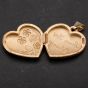 Second Hand 9ct Two Colour Gold Heart Shaped and Flower Designed Locket 4114115