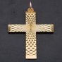 Second Hand 9ct Yellow Gold Flat Diamond Cut Cross Pendant 4114116