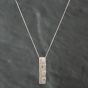 Second Hand 9ct White Gold Brilliant Cut Diamond Oblong Bar Pendant & 18 Inch Curb Chain 41141186